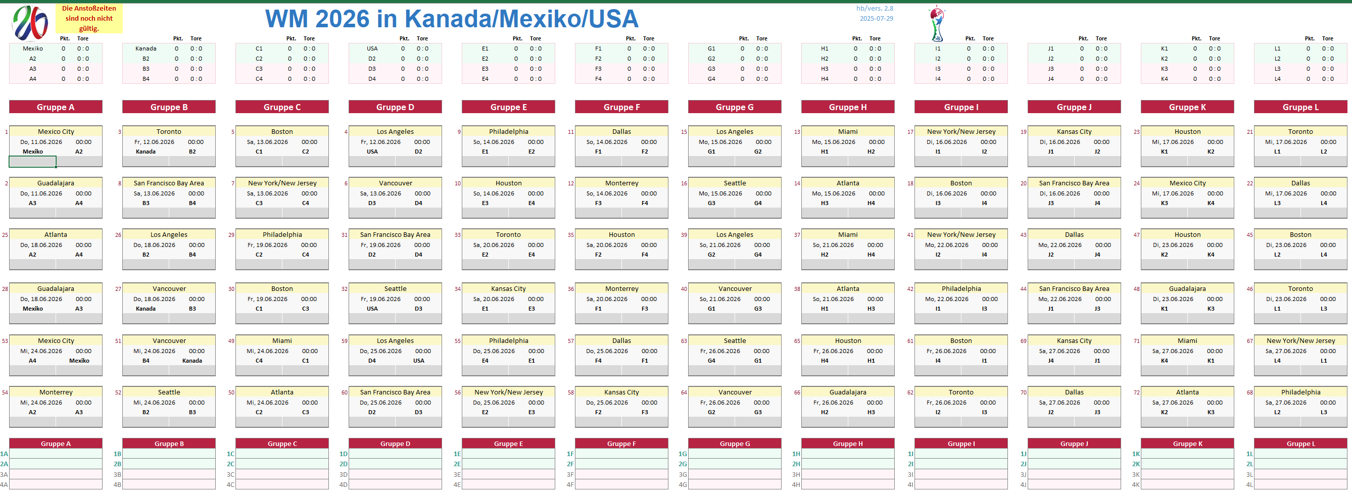 Vorschau Excel-Spielplan WM 2026