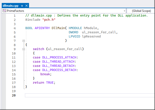 Codebeispiel cpp-Datei